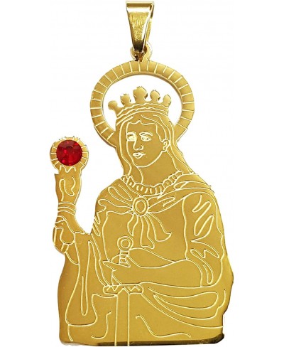 14kt Saint Barbara Pendant Gold Stainless Steel 1" - Santa Barbara Dije Oro Acero Quirurgico $11.29 Pendants & Coins