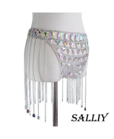 Boho Rhinestone Bikini Chain Set Silver Sexy Sequins Mesh Body Chains Summer Bra Body Jewelry for Women and Girls (D) $26.53 ...