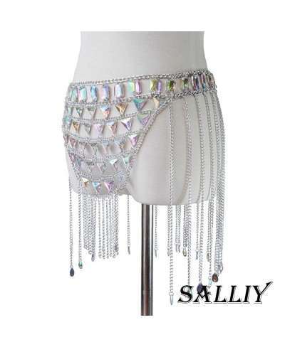 Boho Rhinestone Bikini Chain Set Silver Sexy Sequins Mesh Body Chains Summer Bra Body Jewelry for Women and Girls (D) $26.53 ...