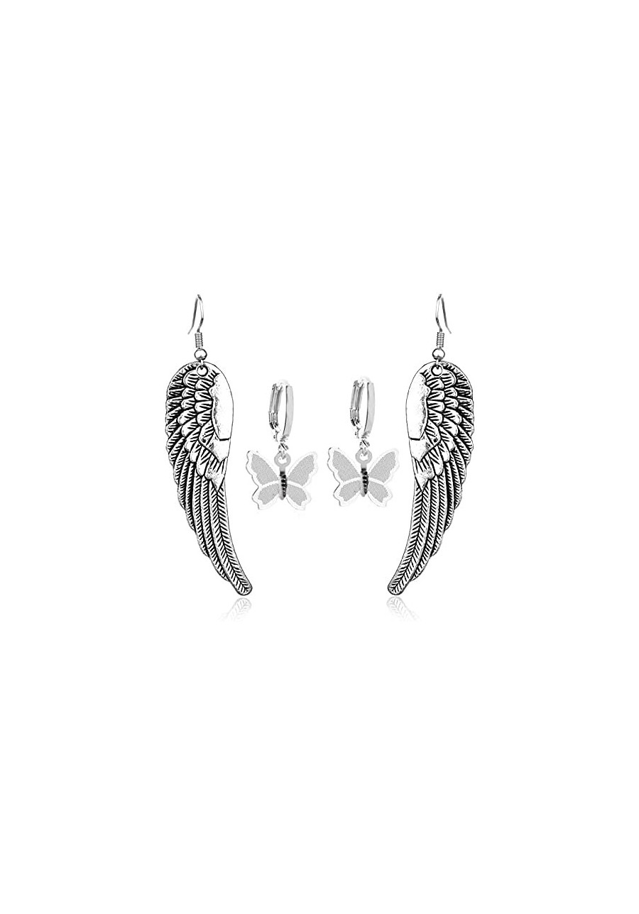 Wing Hook Earrings for Women Girls Sterling Silver Plated Vintage Long Angel Feather Charm Dangle Drop Stagement Earring $10....