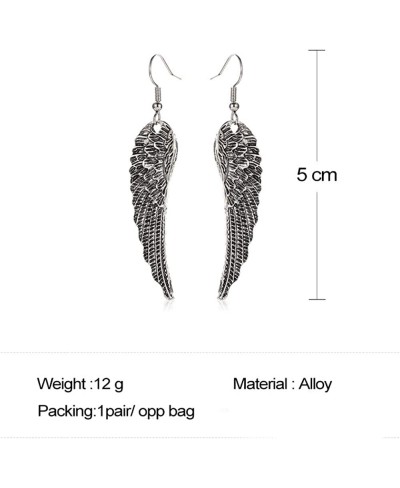 Wing Hook Earrings for Women Girls Sterling Silver Plated Vintage Long Angel Feather Charm Dangle Drop Stagement Earring $10....