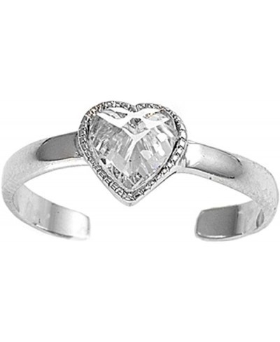 Cubic Zirconia Heart Knuckle/Toe Ring Sterling Silver $16.71 Toe Rings