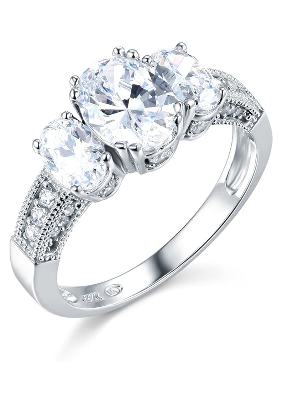 .925 Sterling Silver Rhodium Plated Wedding Engagement Ring $47.97 Engagement Rings