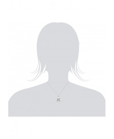 Sterling Silver Plumeria CZ Pendant Necklace with 18" Box Chain $36.30 Pendant Necklaces