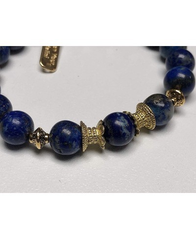 Stunning lapis lazuli bracelet Yoga Jewelry wrist mala Fifth chakra Throat Chakra Big 10 mm unisex stretch bracelet Energized...