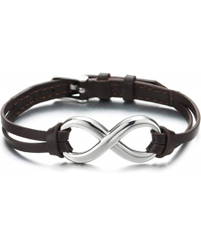 Infinity Love Genuine Leather Bracelet for Men and Women Stainless Steel… $16.54 Link
