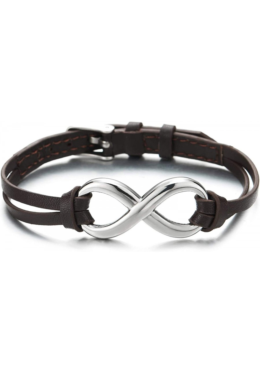 Infinity Love Genuine Leather Bracelet for Men and Women Stainless Steel… $16.54 Link