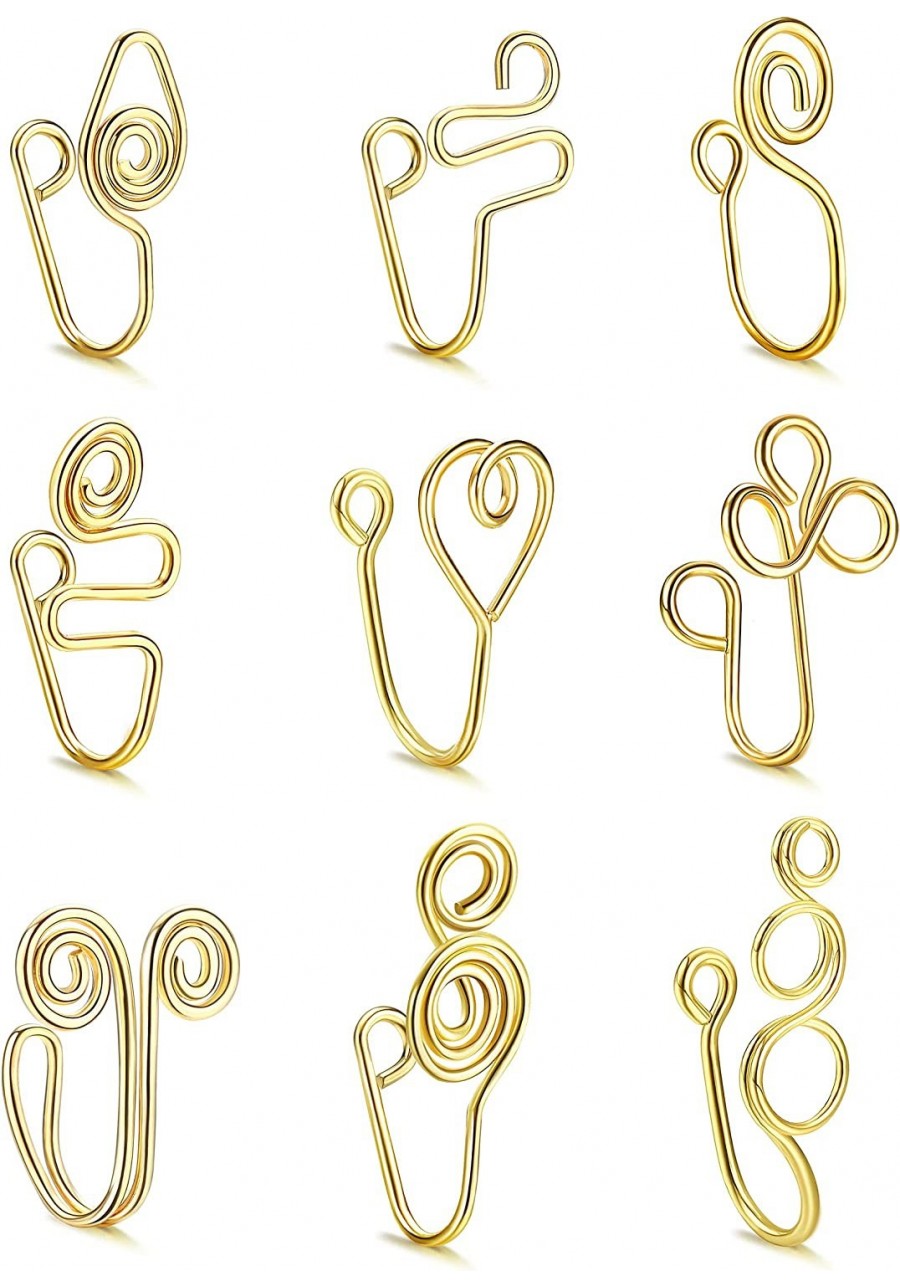 9 Pcs Fake Nose Ring African Nose Cuff Non Piercing for Women Men Evil Eye Butterfly Heart Faux Clip on Nose Rings Stainless ...