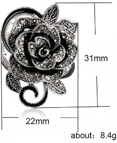 Womens Ladies Gothic Vintage Stainless Steel Black Big Rose Flower Band Ring. Size 6-10 $15.92 Bands