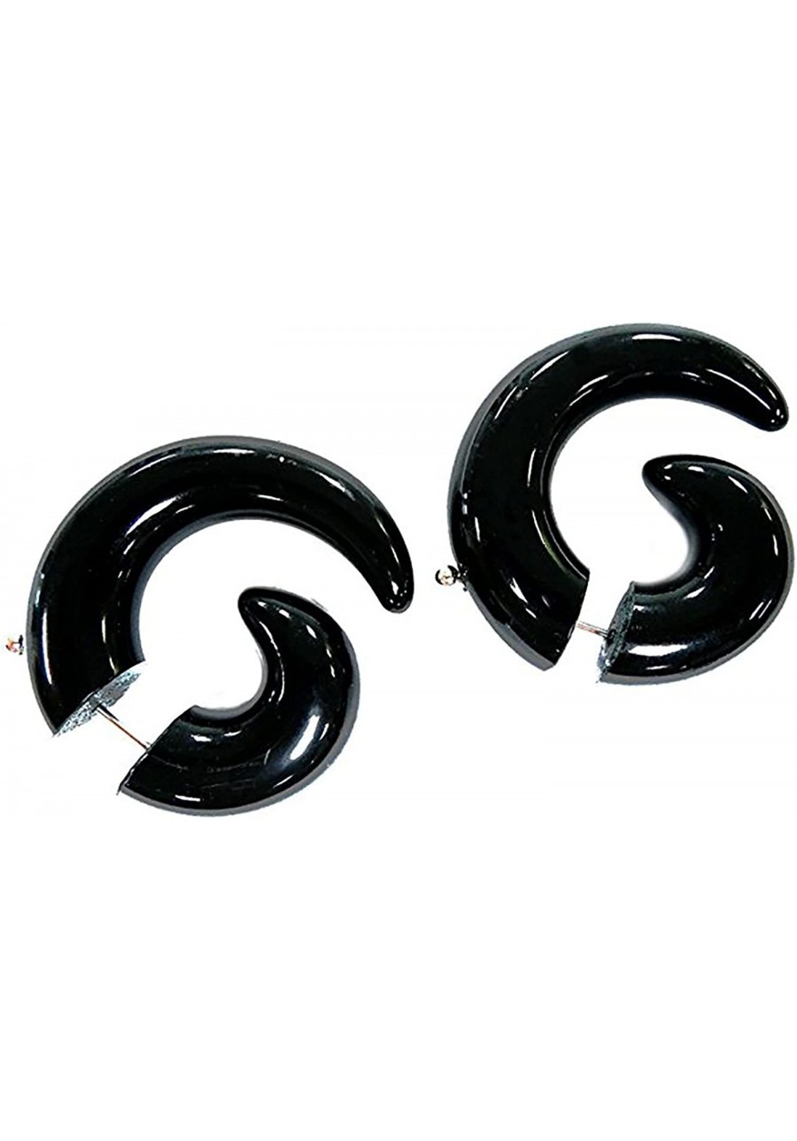 FP-567 Acrylic Fake Ear Plugs tapers - Cheaters stretchers Black Spiral- Sold as Pair $14.40 Faux Body Piercing Jewelry