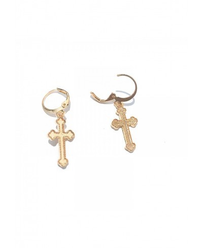 Cross Huggies Earrings Gold Dangle Cross Earrings Personlized Ring Drop Earrings Religious Jewelry for Women and Girls (Gold)...