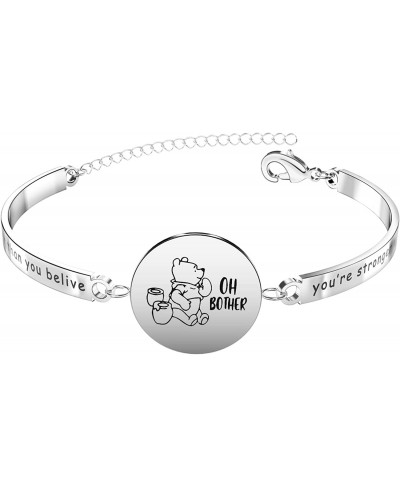 Winnie Pooh Bracelet Charm Family Stainless Steel Hand Chain Bracelets Gifts for Women and Girls $10.73 Charms & Charm Bracelets