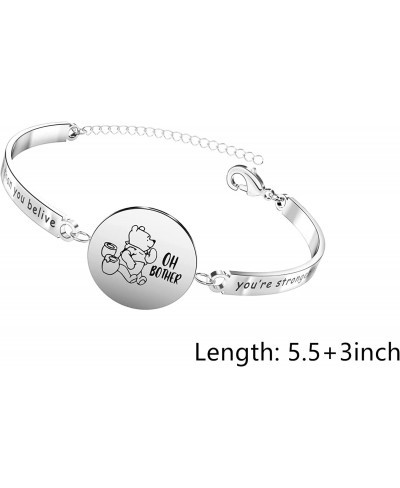 Winnie Pooh Bracelet Charm Family Stainless Steel Hand Chain Bracelets Gifts for Women and Girls $10.73 Charms & Charm Bracelets
