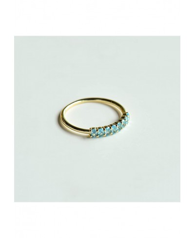Oval Cluster Stackable Ring Minimalist Blue Gemstone 18K Gold Plated .925 Sterling Silver Small Stacking Ring Gift for Her $2...