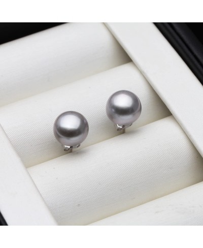 Cultured Freshwater White Grey Black Pearl Earrings for Women Girls with 925 Sterling Silver Stud Earring Hypoallergenic 7/8/...