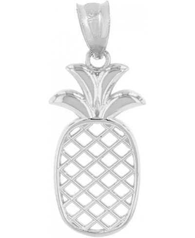 925 Sterling Silver Cut-Out Tropical Fruit Pineapple Charm Pendant $21.13 Pendants & Coins