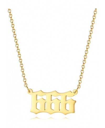 Angel Number Necklace 111 222 333 444 555 666 777 888 999 Gold Old English Numerology Necklace $9.37 Chains
