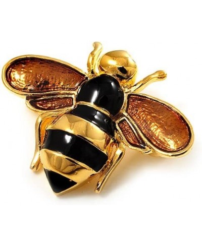 Gold Plated Bee Pin (Black & Light Brown) $15.71 Brooches & Pins