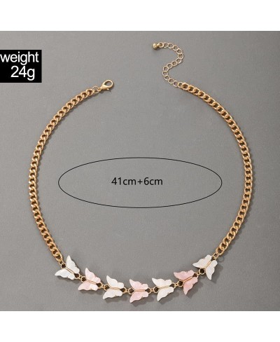 Crystal Stone Snake Butterfly Clavicle Chain Choker Necklace for Women Charms Letter Adjustable Jewelry (19751) $23.08 Chokers