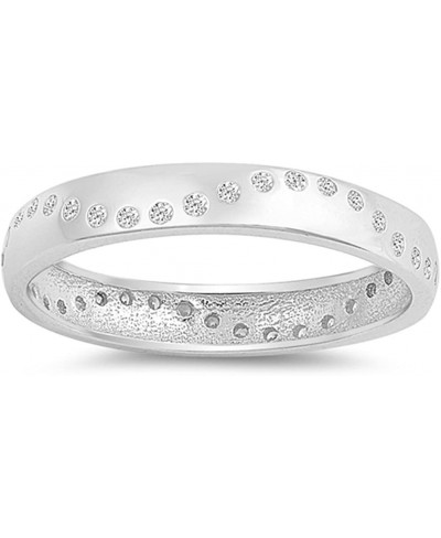 Clear CZ Eternity Wave Simple Thumb Ring New 925 Sterling Silver Band Sizes 5-10 $15.88 Bands