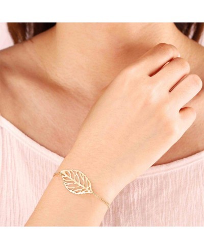 Leaves Bracelets Hollow Leaf Chain Bracelet Charm Bangle Jewelry for Women and Girls (Gold) $10.48 Bangle