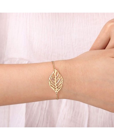 Leaves Bracelets Hollow Leaf Chain Bracelet Charm Bangle Jewelry for Women and Girls (Gold) $10.48 Bangle