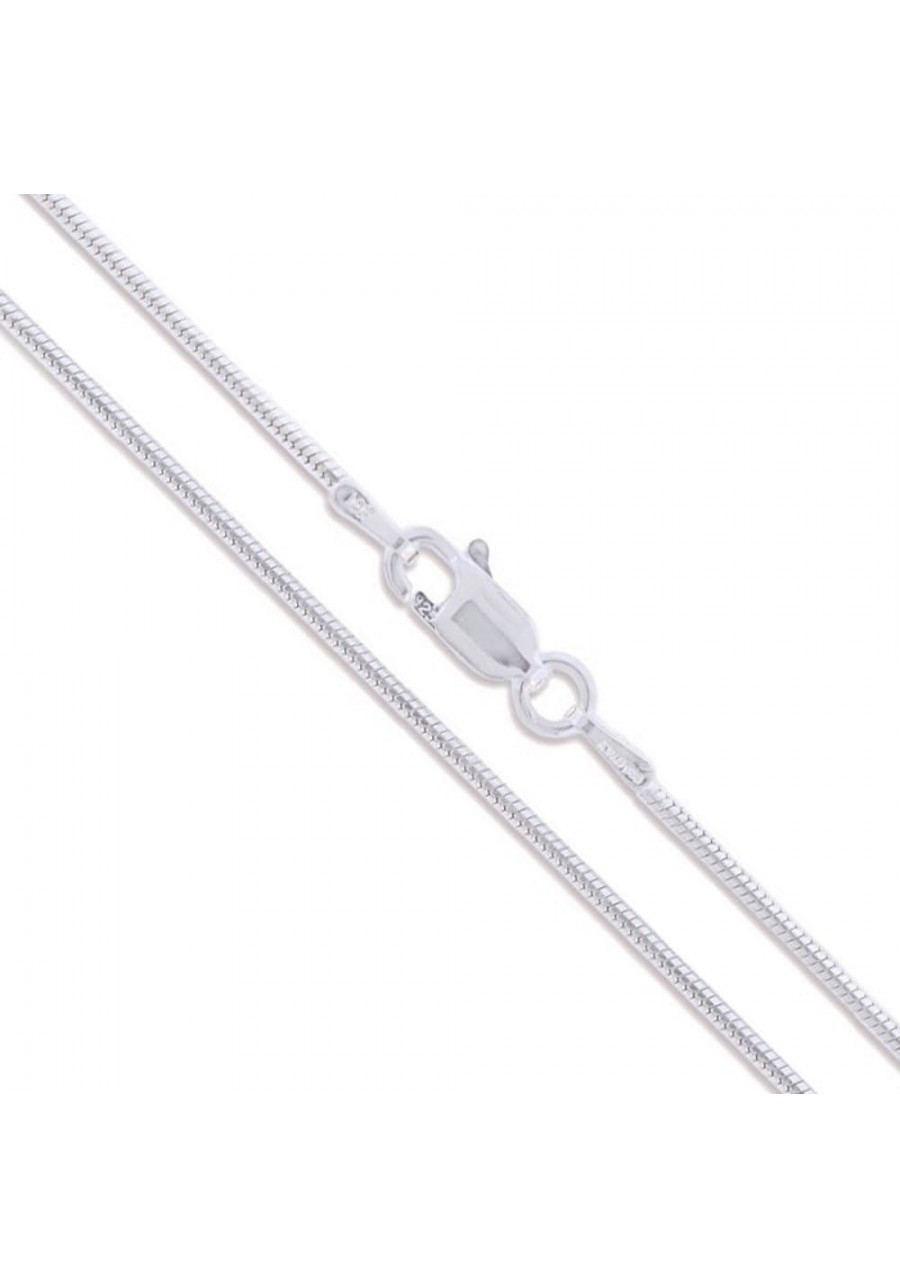 Sterling Silver 1.0 MM Snake Chain Necklace Made in Italy Lobster Claw Clasp-Luxurious and Smooth Size-7" 8" 9" 10" 15" 16" 1...