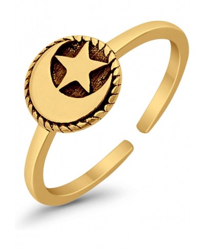 Adjustable Moon and Star Toe Ring Band 925 Sterling Silver (7mm) $15.84 Toe Rings