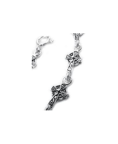 Sterling Silver Celtic Sun Knot Cross 7" Link Bracelet $34.65 Link