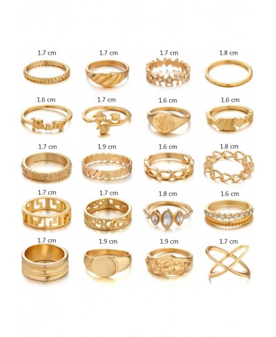 20Pcs Gold knuckle rings Set for Women Vintage Stackable Finger Rings Hollow Out Boho Retro Evil Eyes Midi Rings cute ring se...