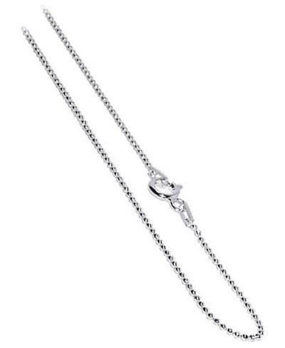 1mm Beads Italian Sterling Silver Chain Necklace with Spring Ring Clasp $12.43 Chains
