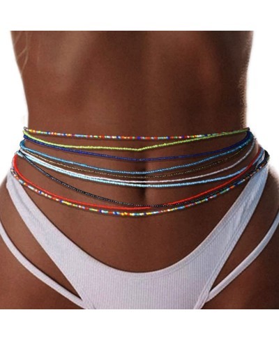 10PCS Waist Beads for Women Colorful African Waist Bead Chains Beach Summer Body Jewelry Accessories $9.00 Body Chains