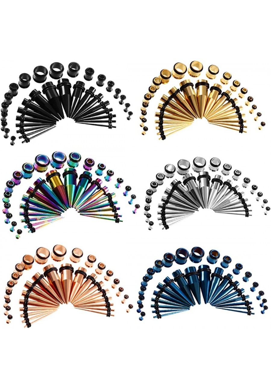 36pcs Lot Ear Tapers Stretching Kit Surgical Stainless Steel Taper O Ring Ear Tunnels Ear Stretching Ear Gauges Tools Tapers ...