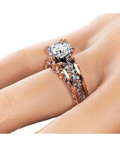 Women's Statement Ring Rose Gold Eternity Wedding Band Rings Engagement Bands Stainless Steel Crystal Cubic Zirconia CZ Band ...