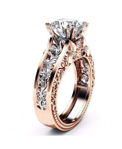 Women's Statement Ring Rose Gold Eternity Wedding Band Rings Engagement Bands Stainless Steel Crystal Cubic Zirconia CZ Band ...