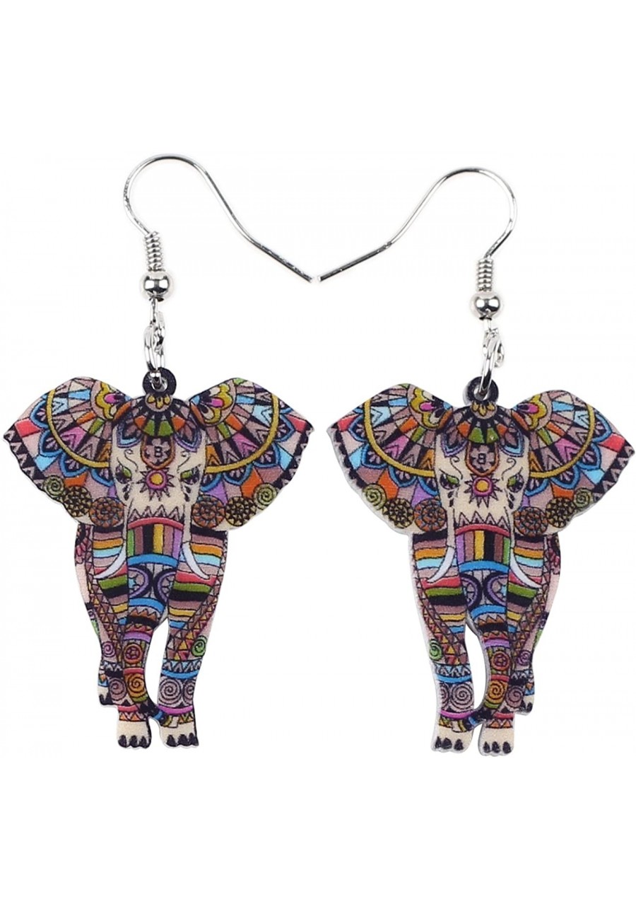 Acrylic Colorful Jungle Elephant Earrings Dangle Drop Cute Jewelry For Women Girls Charm Gift $9.68 Drop & Dangle