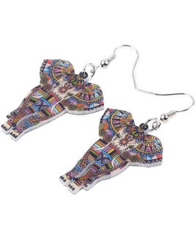 Acrylic Colorful Jungle Elephant Earrings Dangle Drop Cute Jewelry For Women Girls Charm Gift $9.68 Drop & Dangle