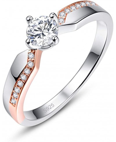 Simple 18K White Gold Plated Rings Cubic Zirconia Wedding Band Ring for Women $18.00 Wedding Bands