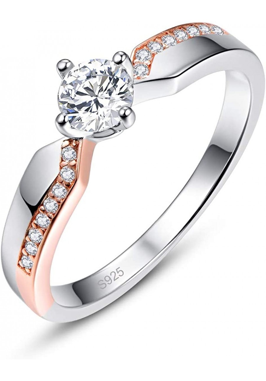 Simple 18K White Gold Plated Rings Cubic Zirconia Wedding Band Ring for Women $18.00 Wedding Bands