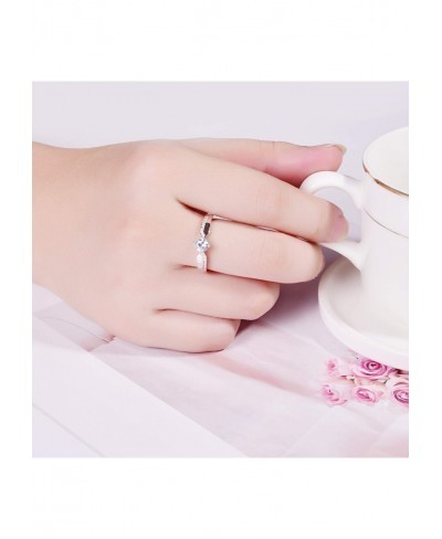 Simple 18K White Gold Plated Rings Cubic Zirconia Wedding Band Ring for Women $18.00 Wedding Bands