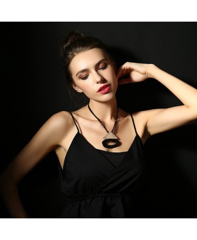 Black Chunky Choker Necklace for Women Fashion Jewelry Trendy $14.10 Chokers