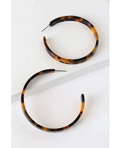 Leopard Print Resin Hoop Earrings for Women Acrylic Tortoise Shell Statement Hoops Earrings $9.34 Hoop