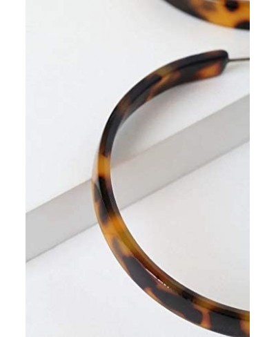 Leopard Print Resin Hoop Earrings for Women Acrylic Tortoise Shell Statement Hoops Earrings $9.34 Hoop