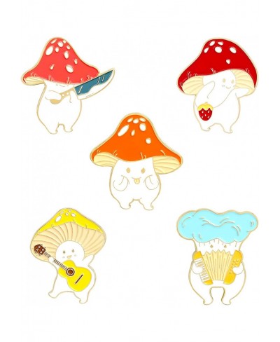 Cute Enamel Pins-Mushroom Series Shape Novelty Cartoon Cute Enamel Brooch Pins for Backpacks Set Badges Clothing Bags Jackets...