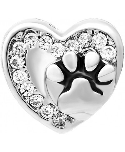 Heart Love Pet Cat/Dog Paw Print Charm Beads for charm Bracelets $14.74 Charms & Charm Bracelets