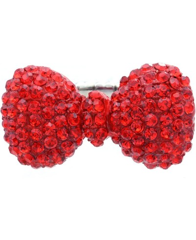 Red Rhinestone Ribbon Bowtie Party Cocktail Ring Adjustable Stretch Band Valentine's Day Jewelry $11.16 Bands