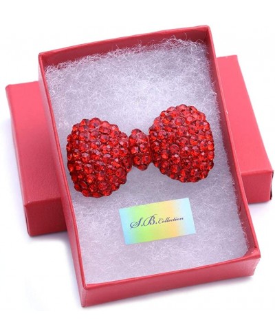 Red Rhinestone Ribbon Bowtie Party Cocktail Ring Adjustable Stretch Band Valentine's Day Jewelry $11.16 Bands