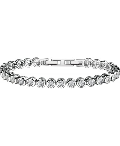 Wedding Bridal Bracelet for Brides Cubic Zirconia Classic Tennis Love Bracelet Couple Bangle for Women Jewelry Gift $13.59 Te...