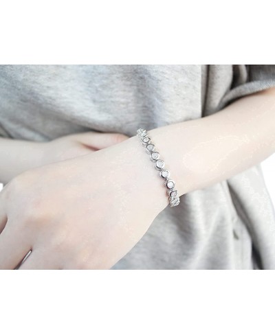 Wedding Bridal Bracelet for Brides Cubic Zirconia Classic Tennis Love Bracelet Couple Bangle for Women Jewelry Gift $13.59 Te...