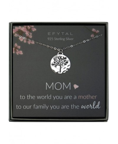 Mom Gifts Sterling Silver Tree of Life Necklace For Her Birthday Gifts for Mom Mother's Day Gift Ideas $42.51 Pendant Necklaces